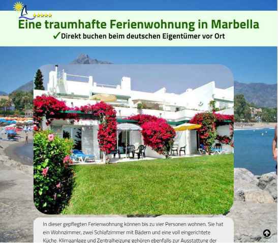 Beispiel für ein Onepager - „Marbella Ferienwohnung“